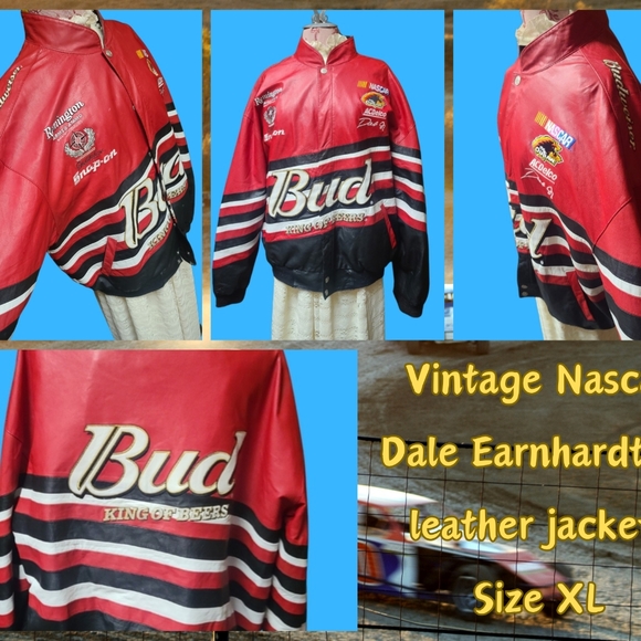 Source Unknown Other - Vintage Dale Jr NASCAR leather Jacket XL